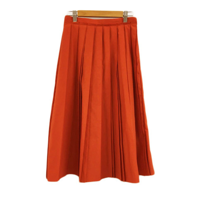 UNTITLED(アンタイトル)のアンタイトル スカート プリーツ フレア ロング 無地 1 オレンジ 赤 レディースのスカート(ロングスカート)の商品写真