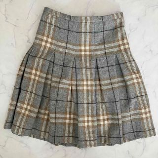 バーバリー(BURBERRY)のバーバリー ウール プリーツスカート チェック(ひざ丈スカート)