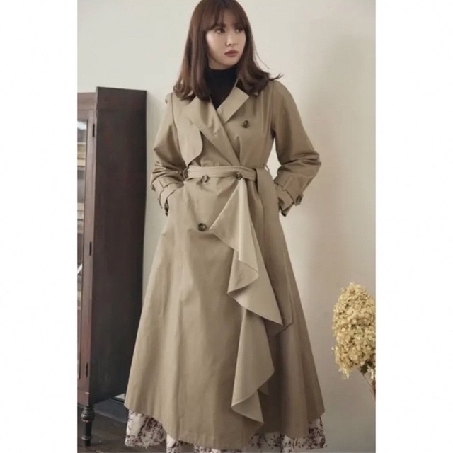 桜舞う季節 Herlipto Gabardine Ruffled Trench Coat | www.tegdarco.com