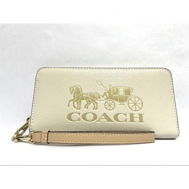 贈る結婚祝い 新品/未使用 COACH コーチ 折り財布 シグネチャー 馬車