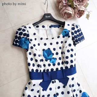M'S GRACY*ドットフラワーワンピース