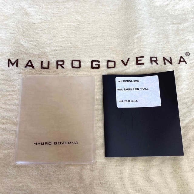 美品】MAURO GOVERNA BORSA5590 ライトブルートートバッグ 見事な