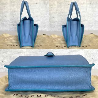 美品】MAURO GOVERNA BORSA5590 ライトブルートートバッグ-