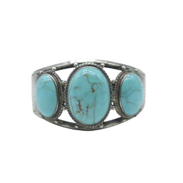 NAVAJO Silver Turquoise Bangle ナバホカラー