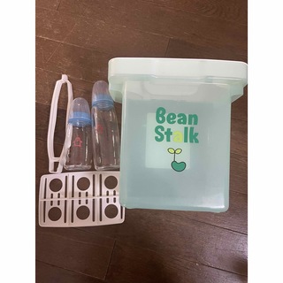 ユキジルシビーンスターク(Bean Stalk Snow)の哺乳瓶、消毒衛生バケツセット、ビーンスターク、ミルトン(哺乳ビン用消毒/衛生ケース)