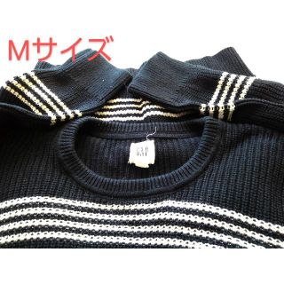 ギャップ(GAP)の946z 【秋冬に最適】 ギャップ 古着 ニット セーター Ⅿ ボーダー編み(ニット/セーター)