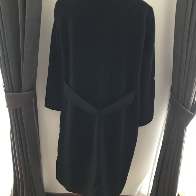 レディースロングコート黒 レディースのジャケット/アウター(ロングコート)の商品写真