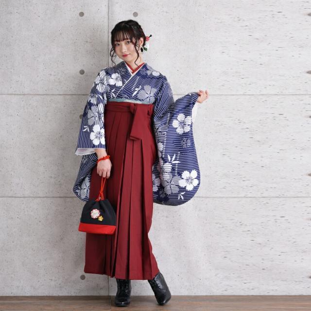 utatane 2尺袖着物 袴 2点セット 袴91cm(身長153-158cm) 袴セット