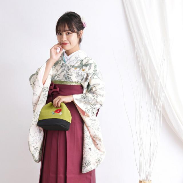 2尺袖着物 袴 2点セット 袴91cm(身長153-158cm) 袴セット 卒業式
