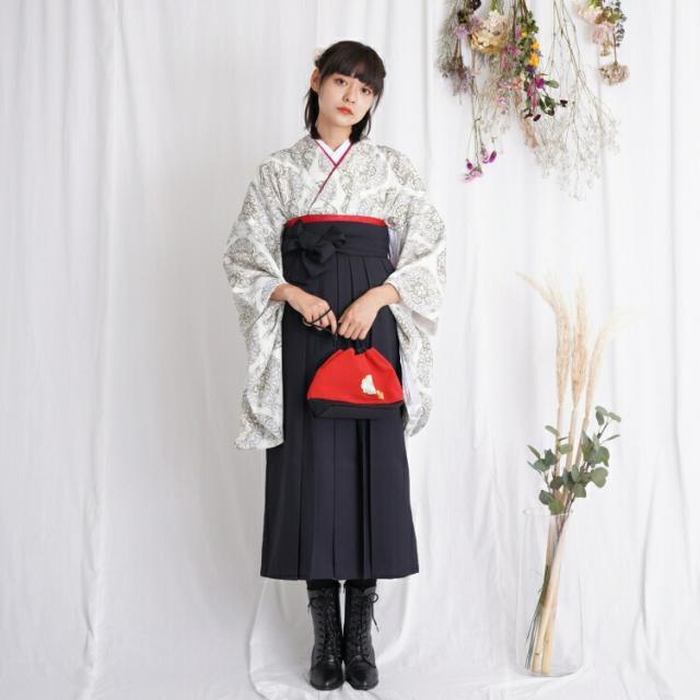 2尺袖着物 袴 2点セット 袴91cm(身長153-158cm) 袴セット 卒業式