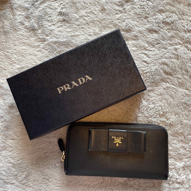 PRADA 長財布 リボン ブラック | hartwellspremium.com