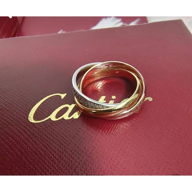 安心発送】 Cartier - Cartier Trinity 3golds,diamond ring. リング