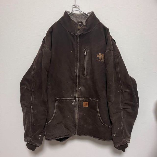 carhartt(カーハート)の《希少》カーハート carhartt☆ダックジャケット 企業ロゴ　モカブラウン メンズのジャケット/アウター(ブルゾン)の商品写真