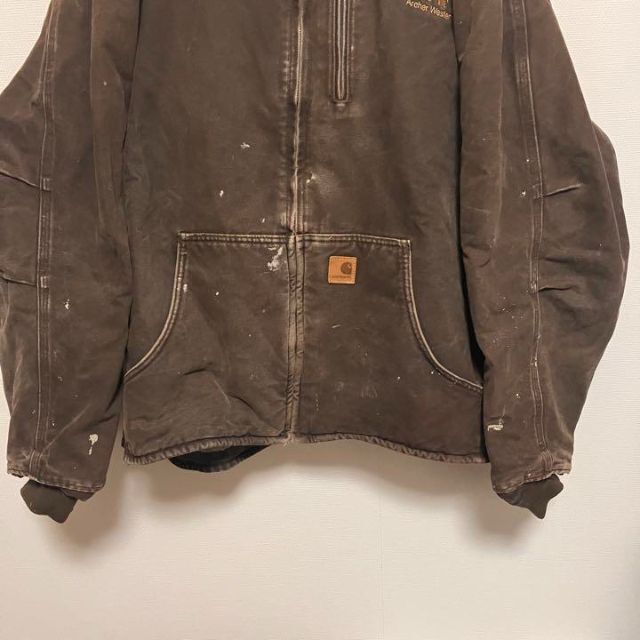 carhartt(カーハート)の《希少》カーハート carhartt☆ダックジャケット 企業ロゴ　モカブラウン メンズのジャケット/アウター(ブルゾン)の商品写真