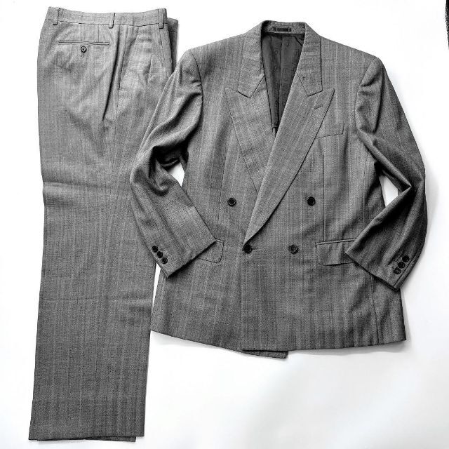 LANVIN ランバンパリス カシミヤ混 ダブル セットアップ スーツ