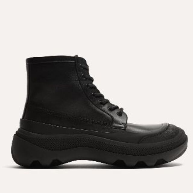 Rick Owens(リックオウエンス)の新品ZARAmanXSTUDIONICHOLSONカウレザーコンバットブーツ４２ メンズの靴/シューズ(ブーツ)の商品写真