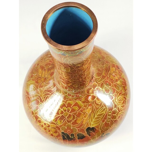 安心 保証 未使用 美品 七宝焼 景泰藍 中国美術工芸品 花瓶 壺 花器