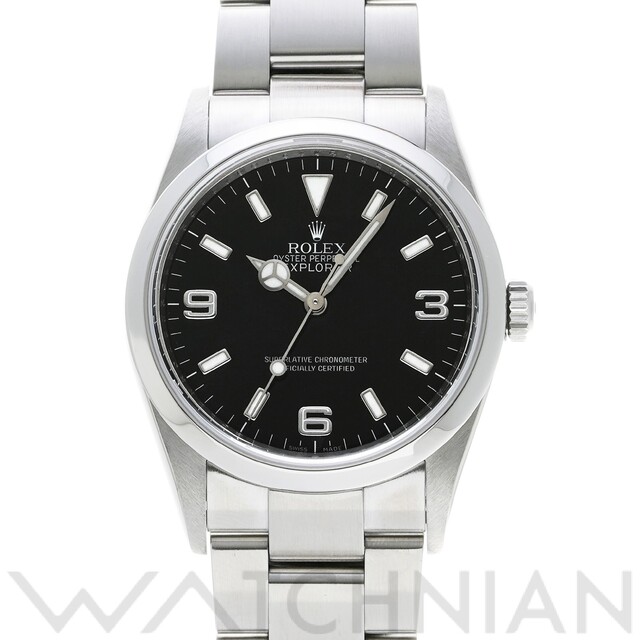 ROLEX - 中古 ロレックス ROLEX 114270 M番(2007年頃製造) ブラック メンズ 腕時計