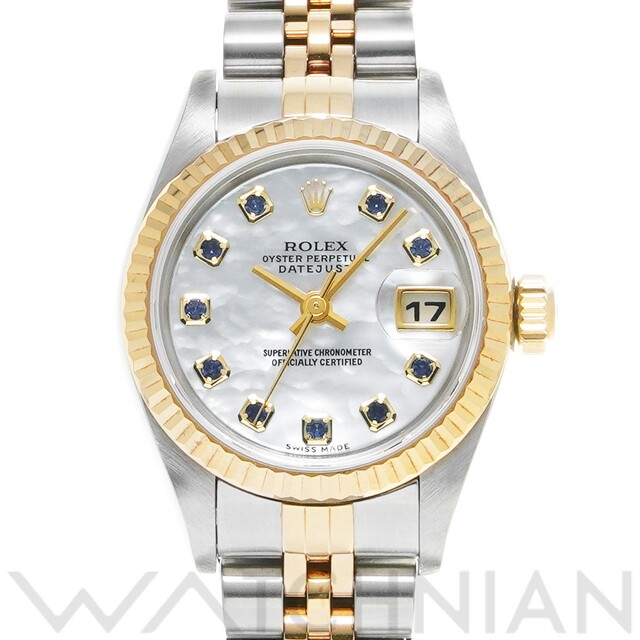 ROLEX - 中古 ロレックス ROLEX 79173NGS Y番(2003年頃製造) ホワイトシェル /サファイア レディース 腕時計