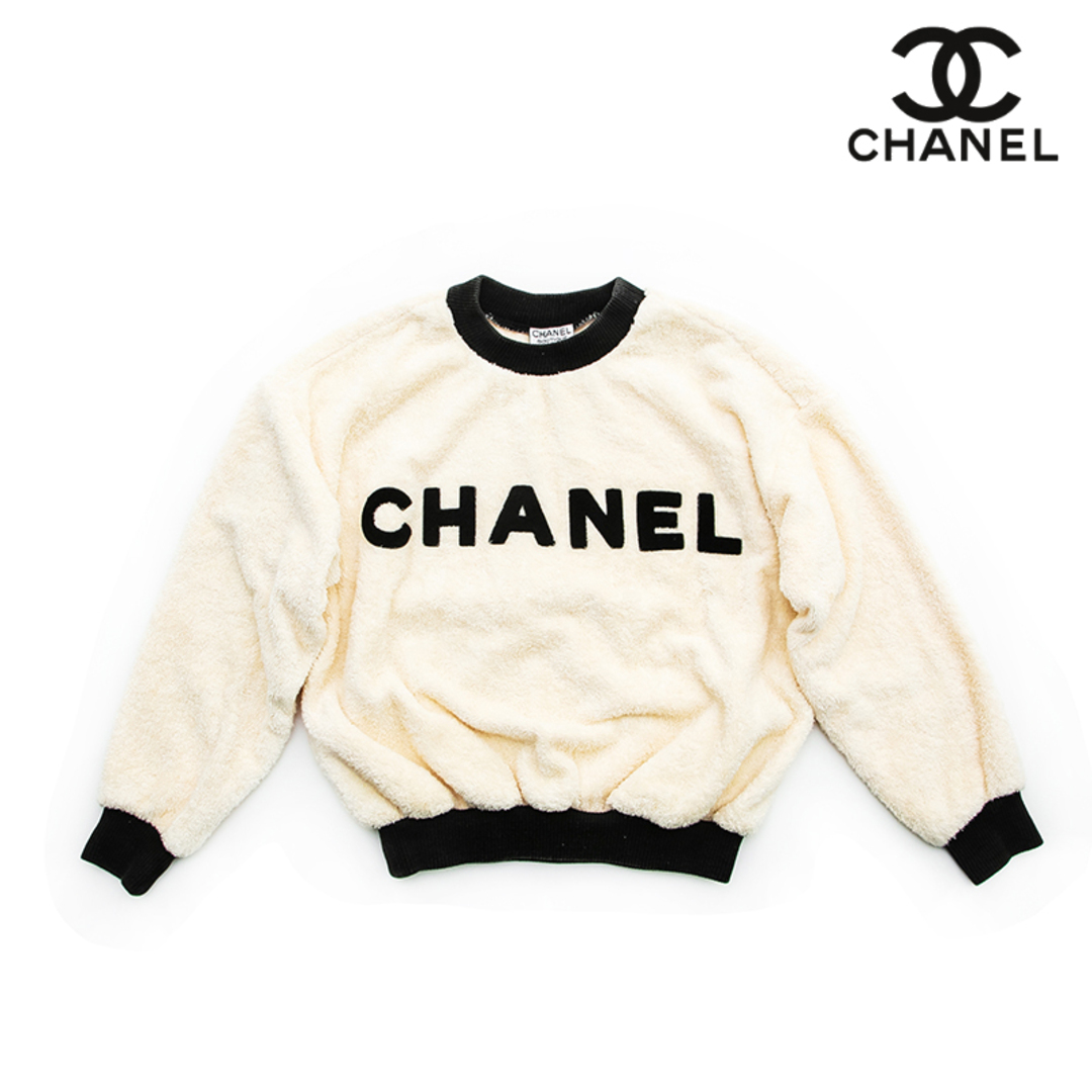 オープニング 大放出セール CHANEL セーター パイル ロゴ バイカラー