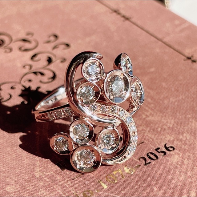 大人女性の K18PG 0.75ct ダイヤモンドリング リング(指輪
