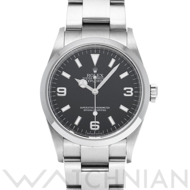 ROLEX - 中古 ロレックス ROLEX 114270 V番(2009年頃製造) ブラック メンズ 腕時計
