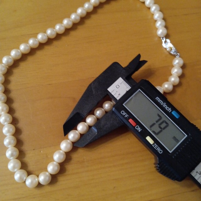 【美品】silver刻印入り 本真珠 パールネックレス 46cm 8mm　17