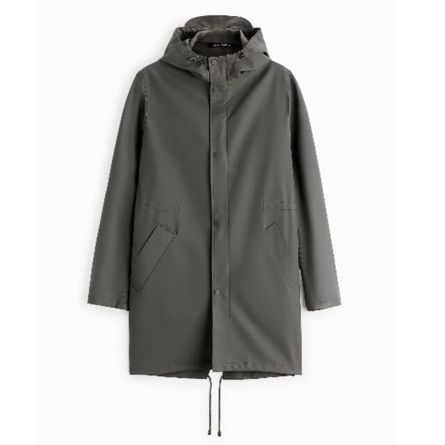 新品ZARAmanウォーターレペレントマットラバーレインコートS 2