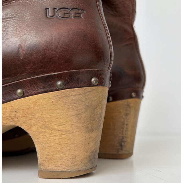 UGG(アグ)のugg アグ ミドル丈 レザー ブーツ ムートン ウッドソール レディースの靴/シューズ(ブーツ)の商品写真