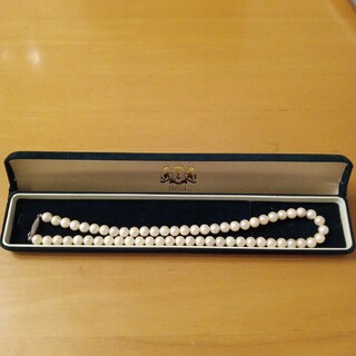 【美品】silver刻印入り 本真珠 パールネックレス 43cm 7mm 箱入(ネックレス)