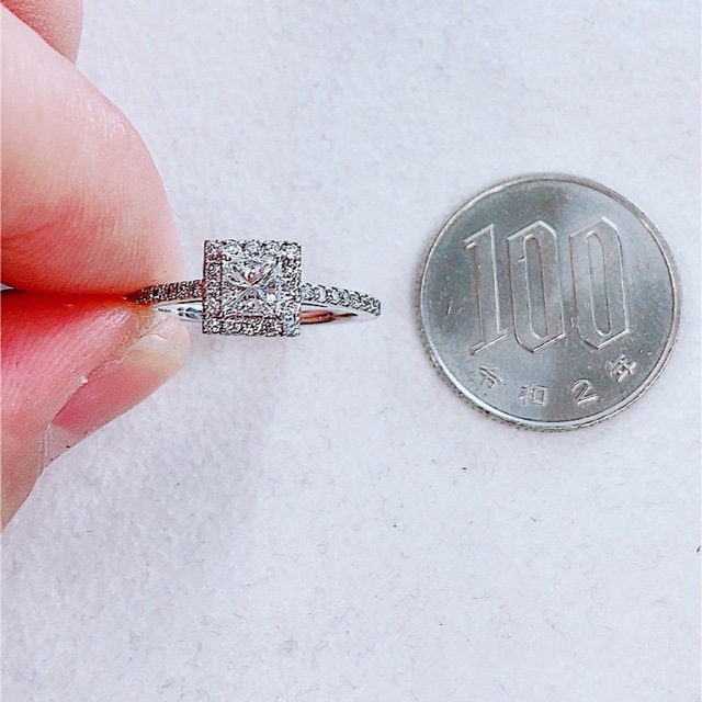 ★0.50ct0.26ct★✨ F,VS1プリンセスカットダイヤモンドリング指輪