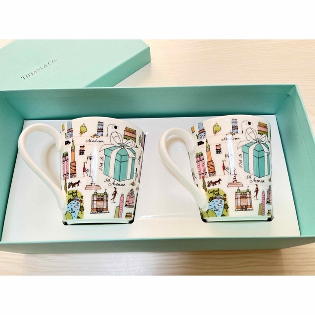 Tiffany & Co.(ティファニー)のTIFFANY＆Co.ティファニー 5th Avenue ペアマグカップ インテリア/住まい/日用品のキッチン/食器(グラス/カップ)の商品写真