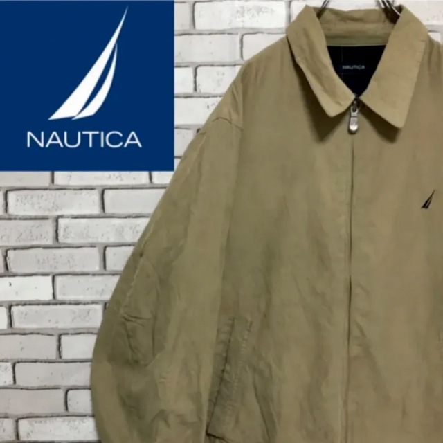 NAUTICA - 希少 ノーティカ☆ベージュロゴ刺繍入り スイングトップ XL