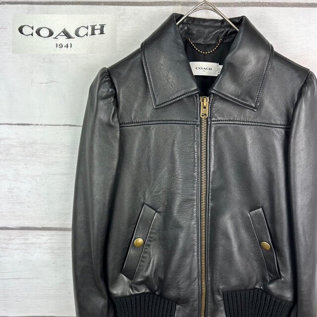 ✨美品✨ COACH コーチ ライダースジャケット レザージャケット 羊革