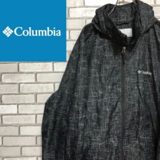 コロンビア(Columbia)の希少 コロンビア☆ワンポイント刺繍ロゴ幾何系柄ナイロンパーカー90s(ナイロンジャケット)