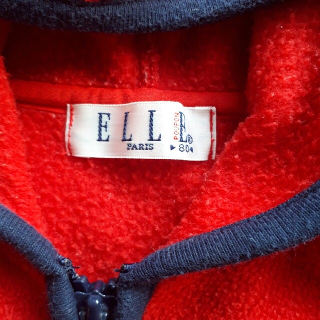 ELLE(エル)のELLE フリース パーカー ベスト 80 エル 赤 防寒 キッズ/ベビー/マタニティのベビー服(~85cm)(その他)の商品写真