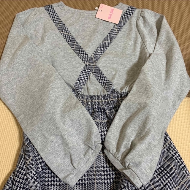 新品 タグ付き メゾピアノ ネックレス モチーフ くま チェック キュロット-