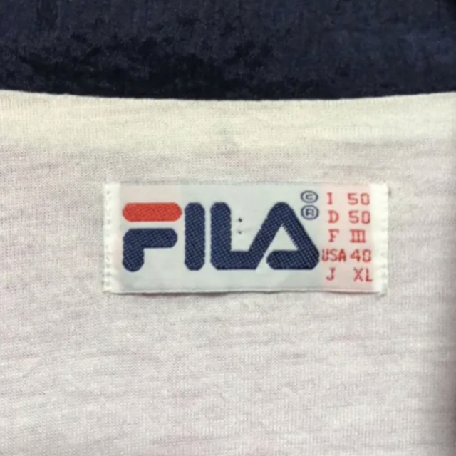 美品 FILA トレーナー トリコロール 刺繍ロゴ 大きいサイズ メンズ XL