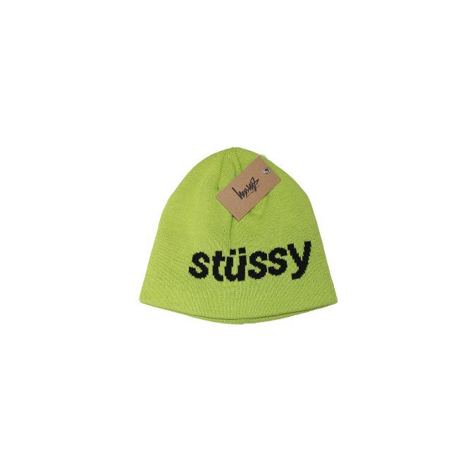 STUSSY HELVETICA JACQUARD BEANIE LIME