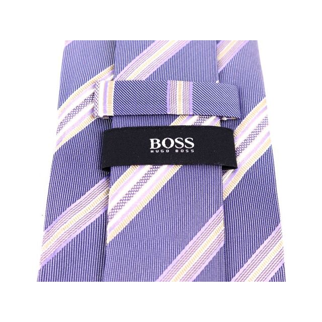 HUGO BOSS(ヒューゴボス)のヒューゴボス ネクタイ ストライプ柄 高級 シルク イタリア製 メンズ パープル HUGO BOSS メンズのファッション小物(ネクタイ)の商品写真