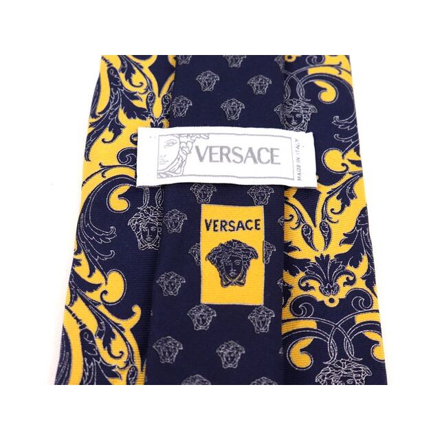 VERSACE(ヴェルサーチ)のヴェルサーチ ネクタイ 総柄 メドゥーサ柄 高級 シルク イタリア製 メンズ イエロー VERSACE メンズのファッション小物(ネクタイ)の商品写真