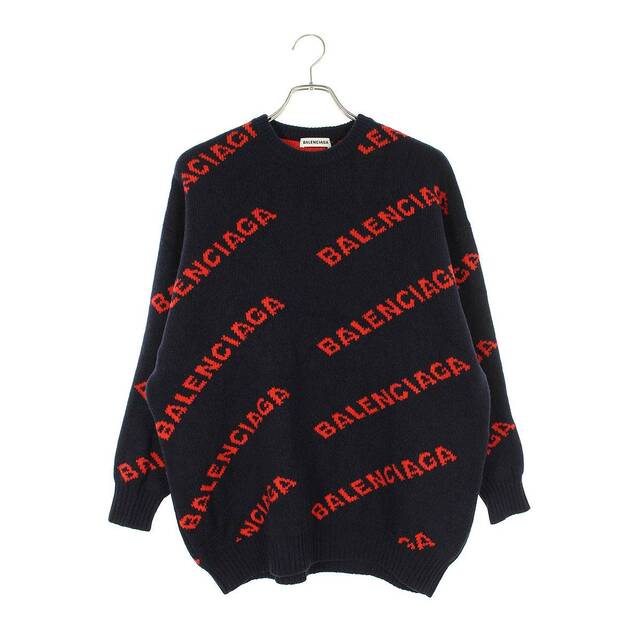 新しい Balenciaga - XS メンズ ロゴ総柄ジャカードニット T1473