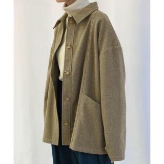 セレクトモカ(SELECT MOCA)のselect MOCA ニュアンスヘリンボーンシャツジャケット オリーブ 極美品(ブルゾン)