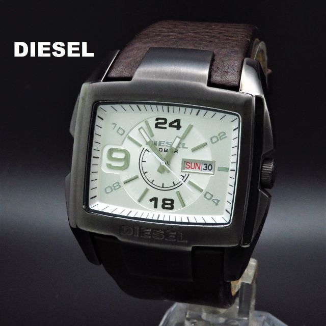DIESEL 腕時計 DZ-1216 デイデイト レザーベルト