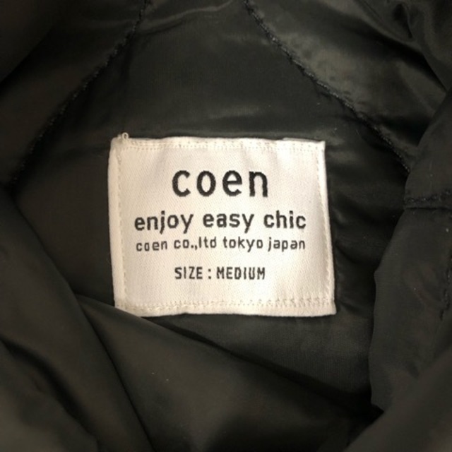 coen(コーエン)のコーエン ボアコート キルティングコート リバーシブル ノーカラー M 黒 レディースのジャケット/アウター(その他)の商品写真