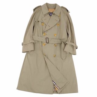 バーバリー(BURBERRY)のVintage バーバリー コート 英国製 ライナー付き トレンチコート コットン100％ 裏チェック アウター メンズ S カーキ(トレンチコート)