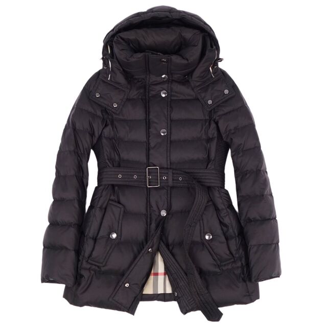 BURBERRY(バーバリー)のバーバリー ロンドン BURBERRY LONDON コート ジャケット ダウンコート フーディー ベルト 無地 アウター レディース 38(M相当) ブラック レディースのジャケット/アウター(その他)の商品写真