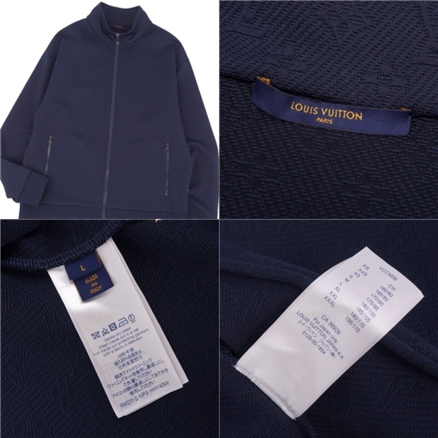 極美品 ルイヴィトン LOUIS VUITTON ジャケット トラックジャケット モノグラム ジップ スルートップ メンズ ジャージー トップス L ネイビー
