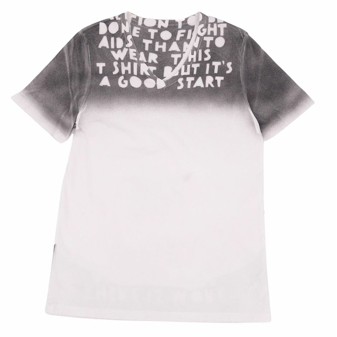 メゾンマルタンマルジェラ Maison Martin Margiela Tシャツ AIDS エイズ プリント Vネック メンズ トップス 半袖 ショートスリーブ L ホワイト