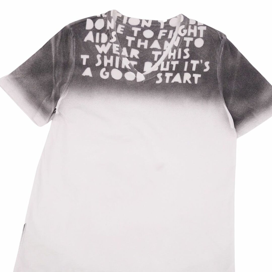 メゾンマルタンマルジェラ Maison Martin Margiela Tシャツ AIDS エイズ プリント Vネック メンズ トップス 半袖  ショートスリーブ L ホワイト